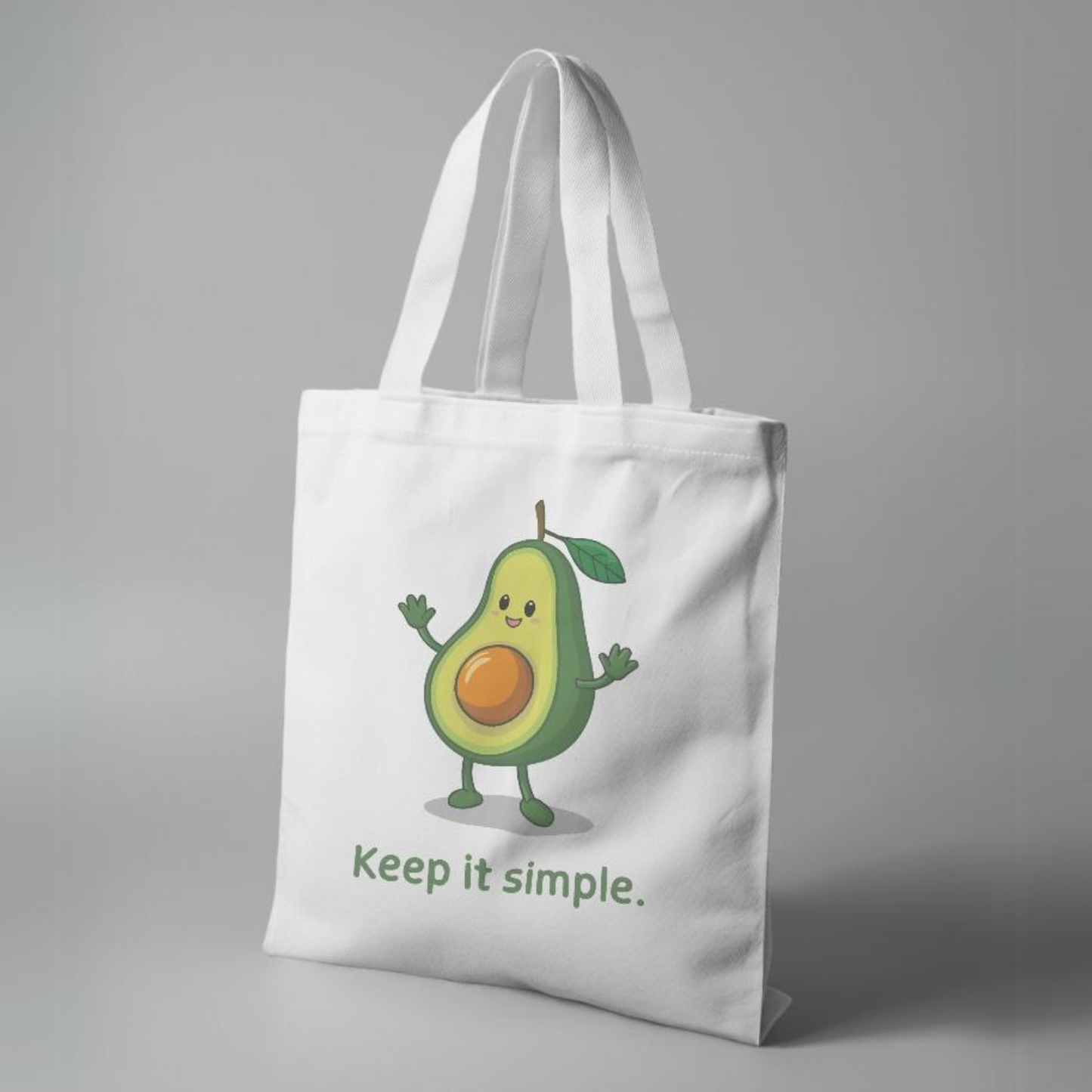 Keep it Simple White Canvas Tote Bag