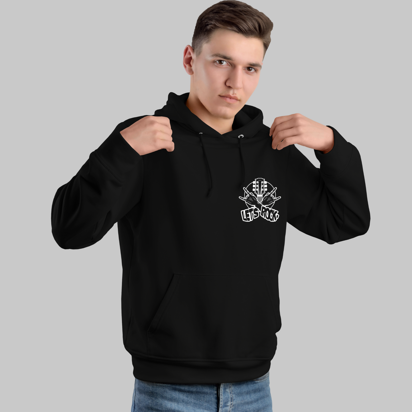 Lets Rock Black Unisex Hoodie