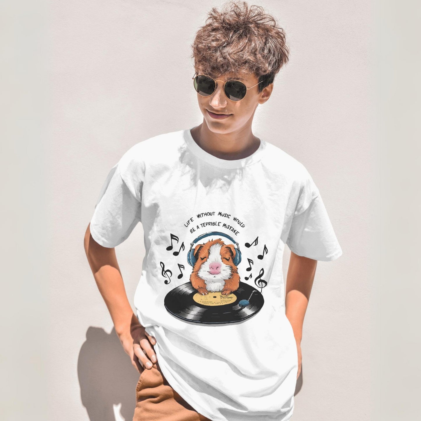 Men's Life without Music would be a terrible mistake Graphic Printed Oversized T-shirt