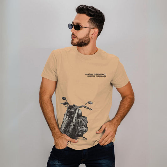 Men's Conquer the Highways Graphic Printed Oversized T-shirt