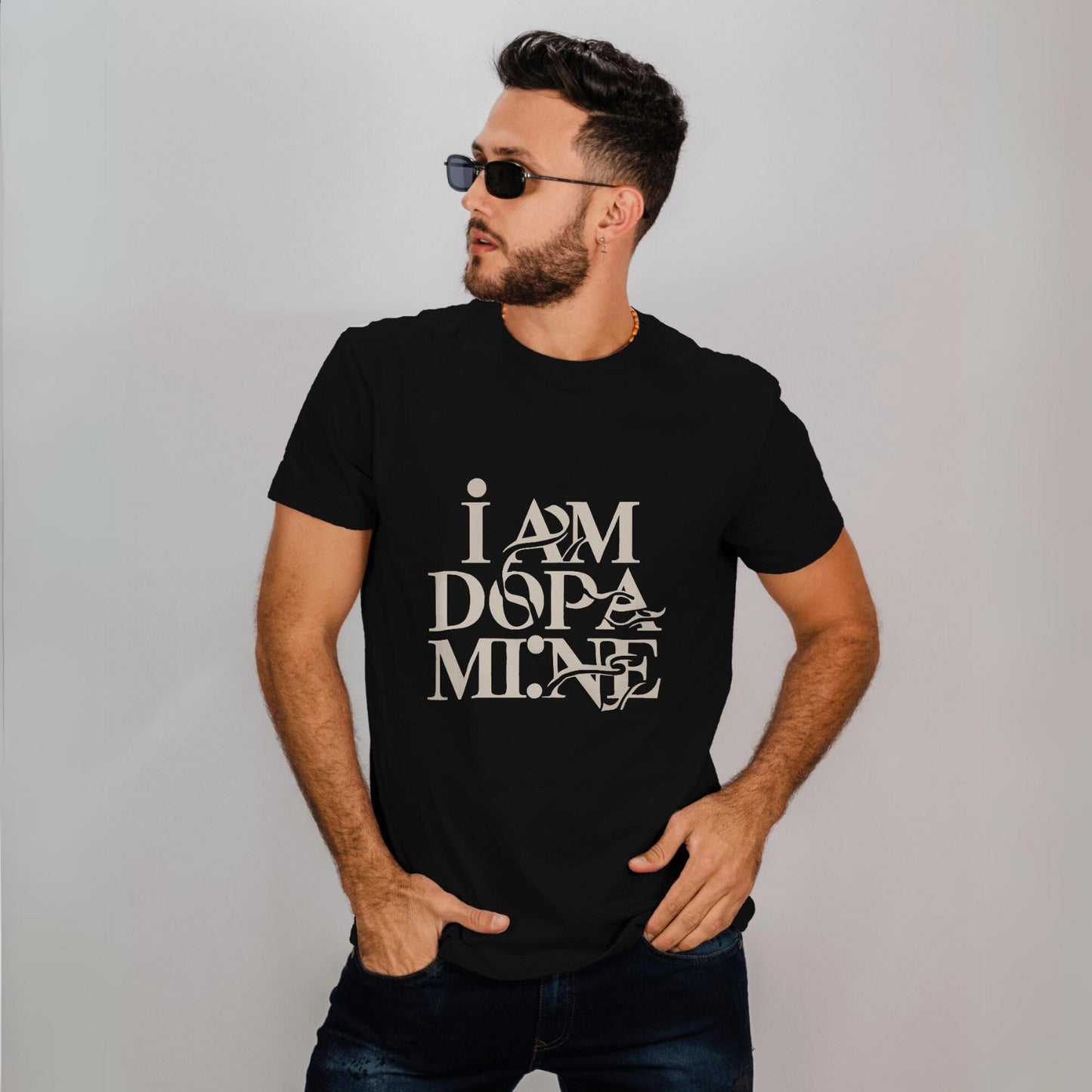 Men's I am Dopamine Graphic Printed Oversized T-shirt