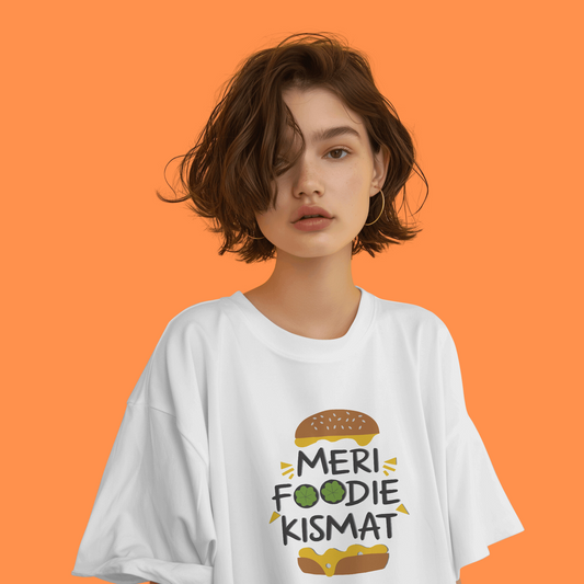 Meri Foodie Kismat Graphic Printed Oversized Unisex T-shirt