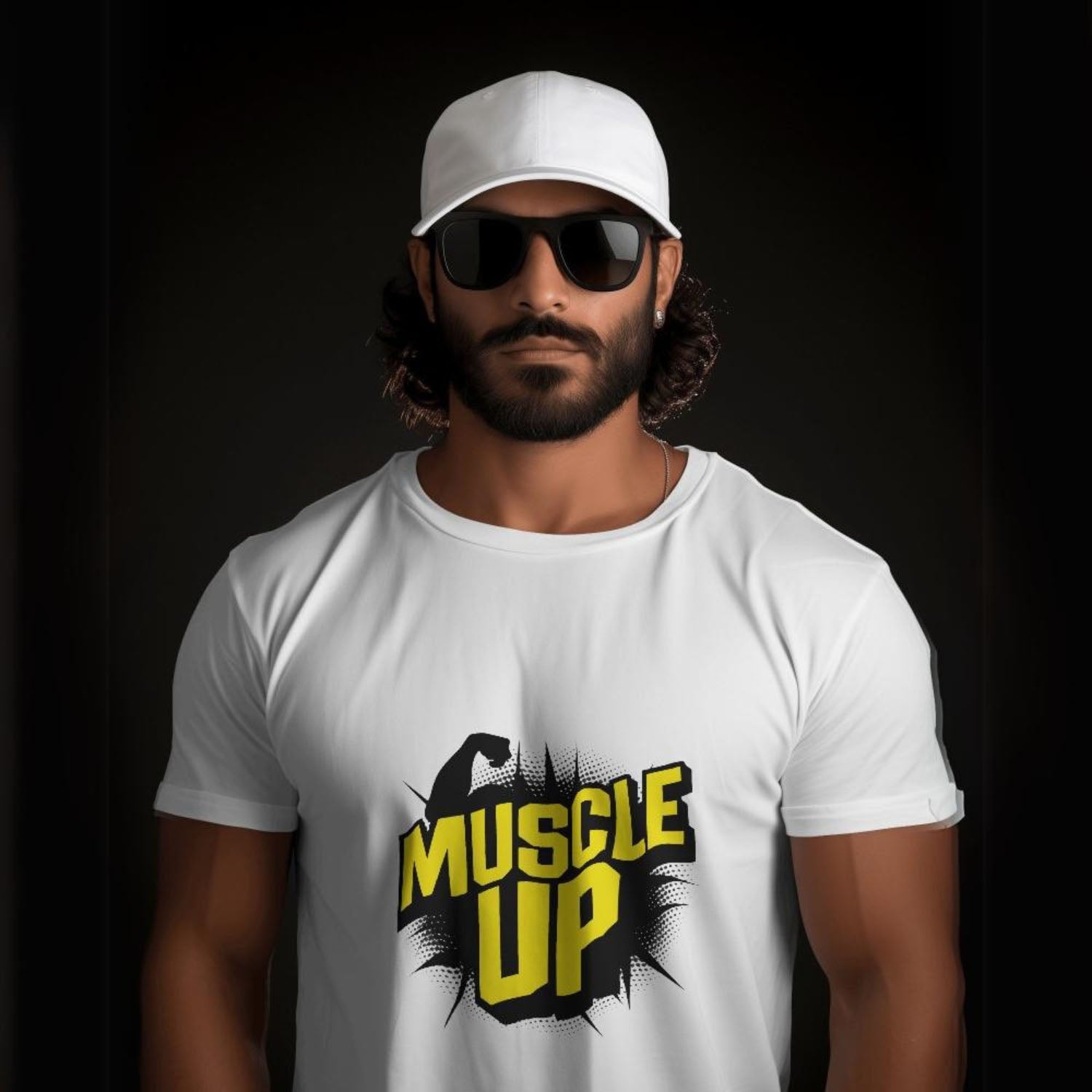 Men's Muscle Up Graphic Printed T-shirt