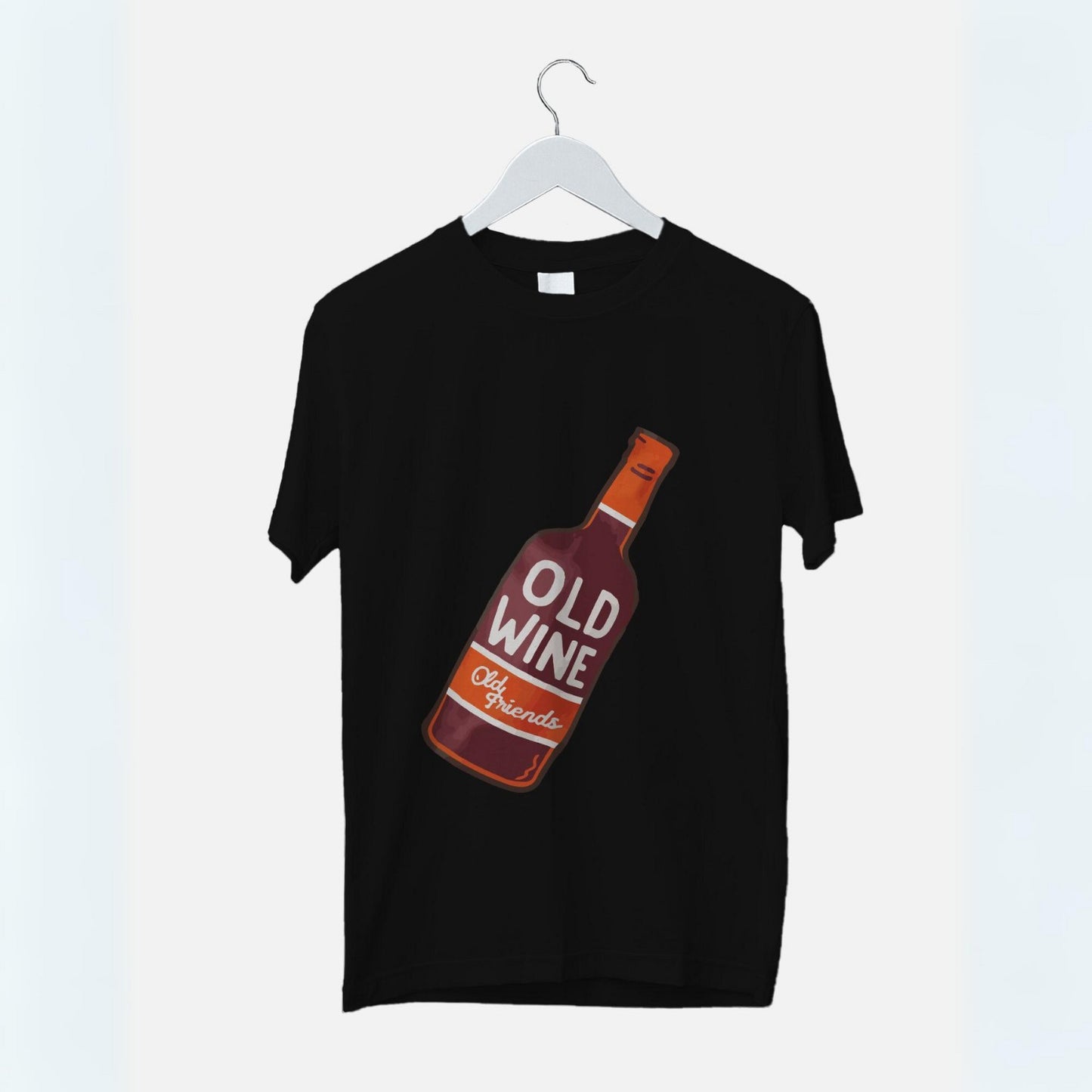 Men's Old Wine Old Friend's Graphic Printed T-shirt