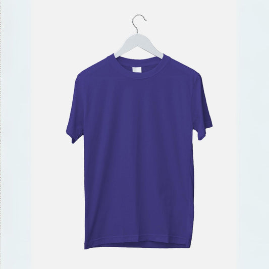 Plain/Solid : Blue Oversized T-Shirt for Men