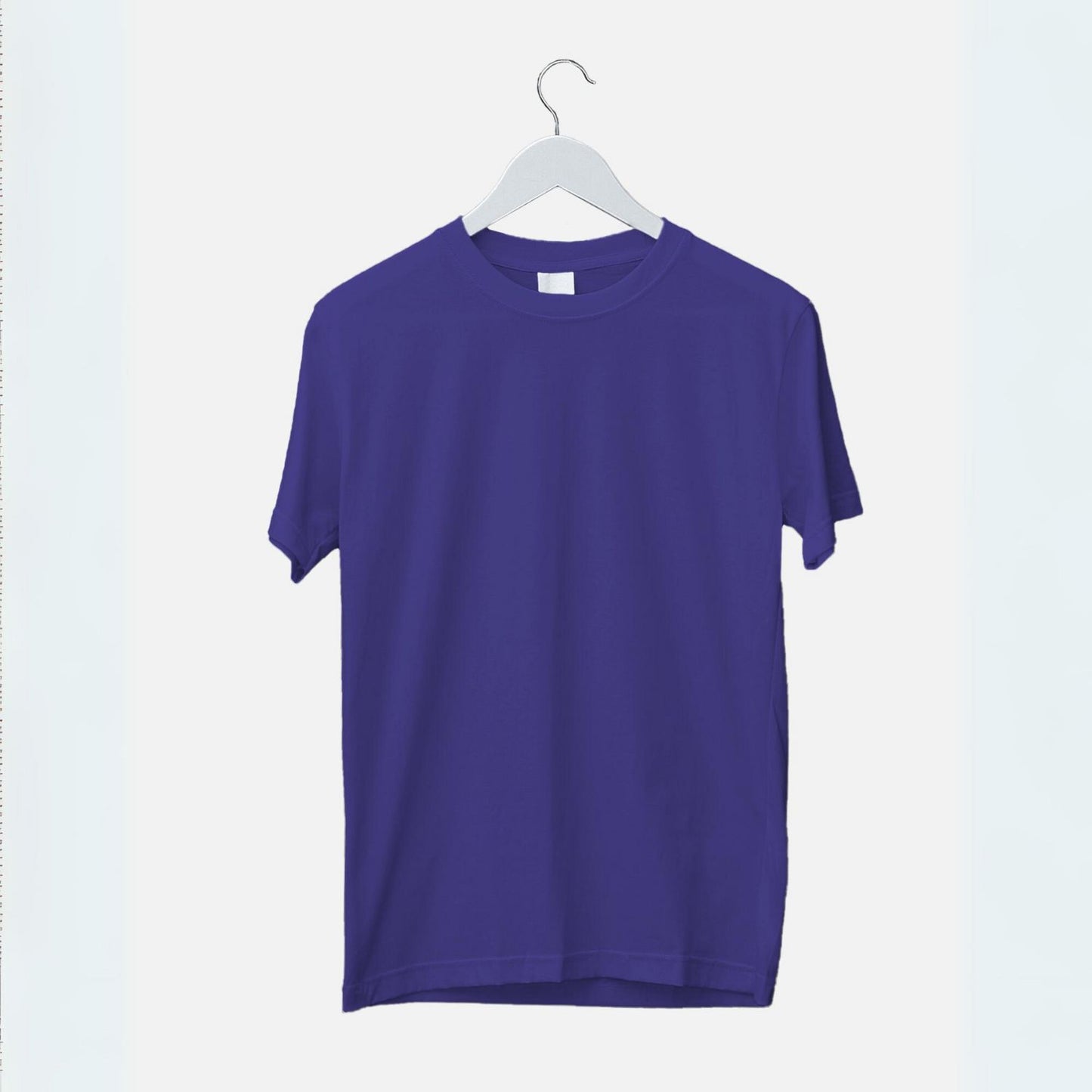 Plain/Solid: Blue Oversized Round Neck T-Shirt Women