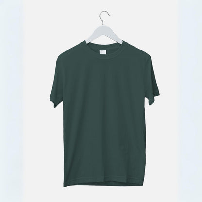 Plain/Solid : Bottle Green Oversized T-Shirt for Men