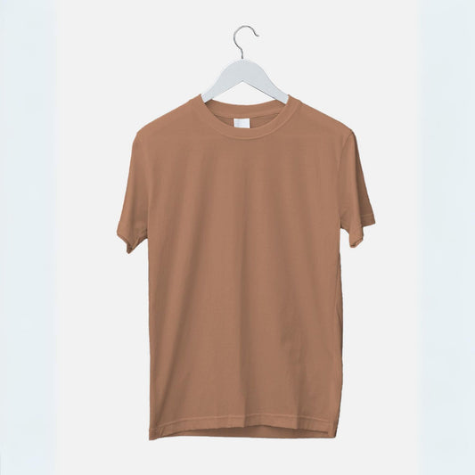 Plain/Solid : Biscuit Brown Oversized T-Shirt for Men