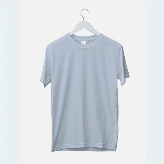 Plain/Solid : Powder Blue Oversized T-Shirt for Men