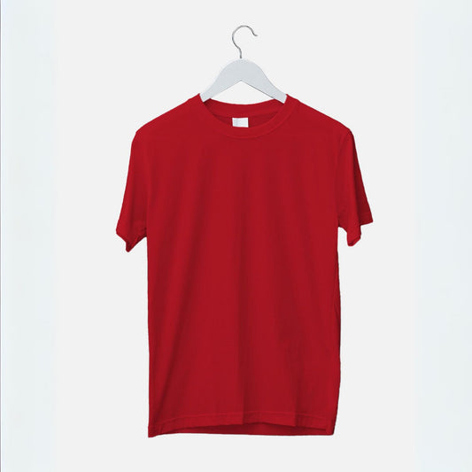 Plain/Solid : Red Oversized T-Shirt for Men