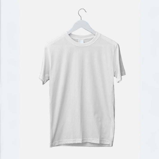 Plain/Solid: White Oversized Round Neck T-Shirt Women