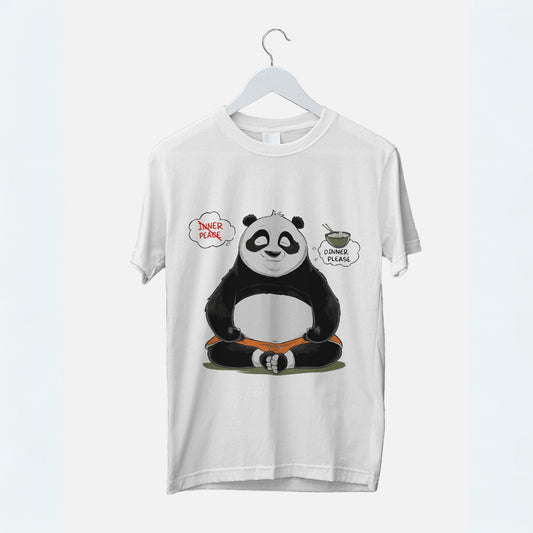 Women's Panda Dinner Please  Graphic Printed T-shirt