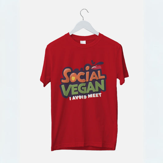 Social Vegan Graphic Printed Oversized Unisex T-shirt