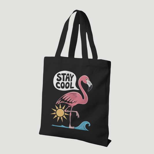 Stay Cool Black Canvas Tote Bag