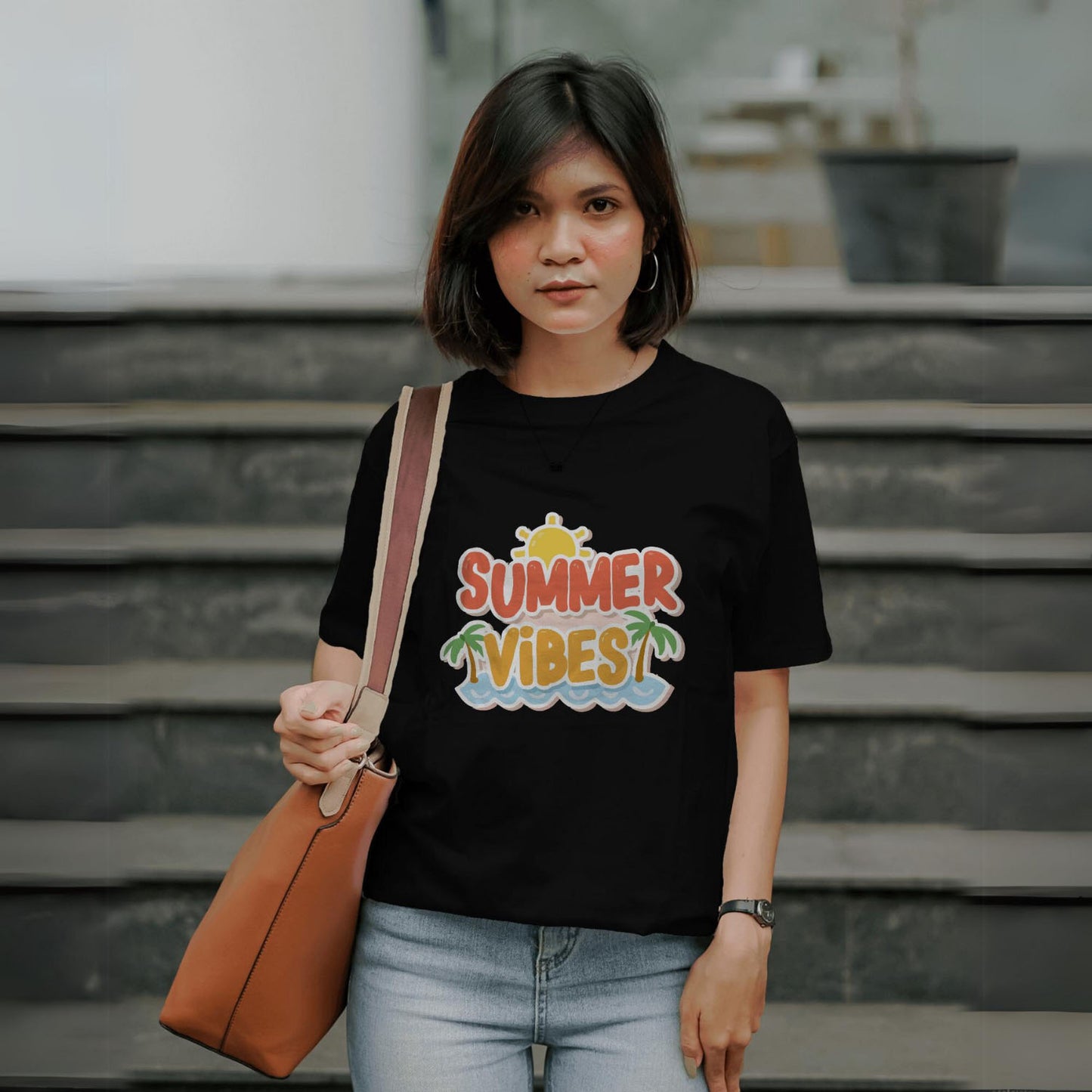 Women's Summer Vibes Graphic Printed T-shirt