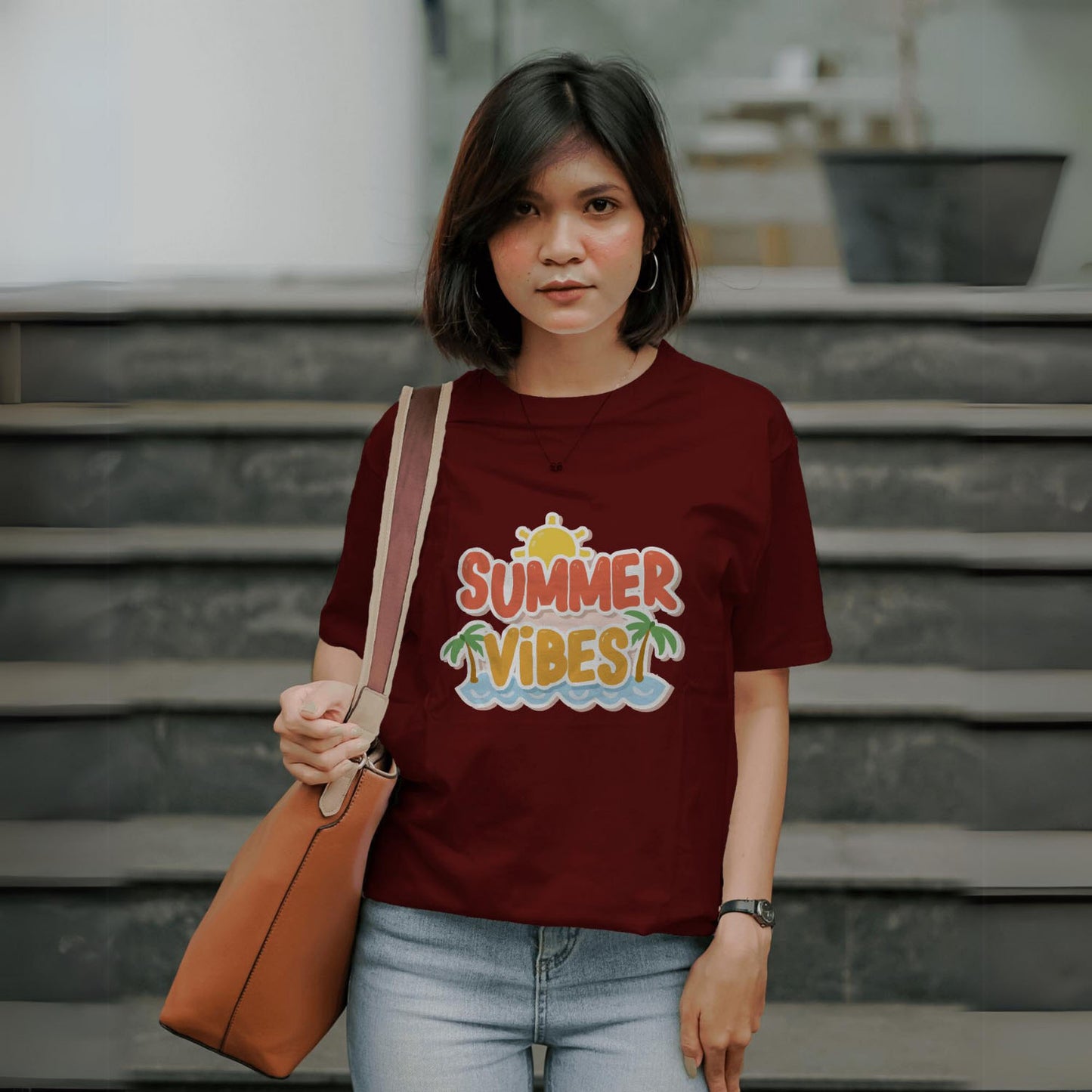 Women's Summer Vibes Graphic Printed T-shirt