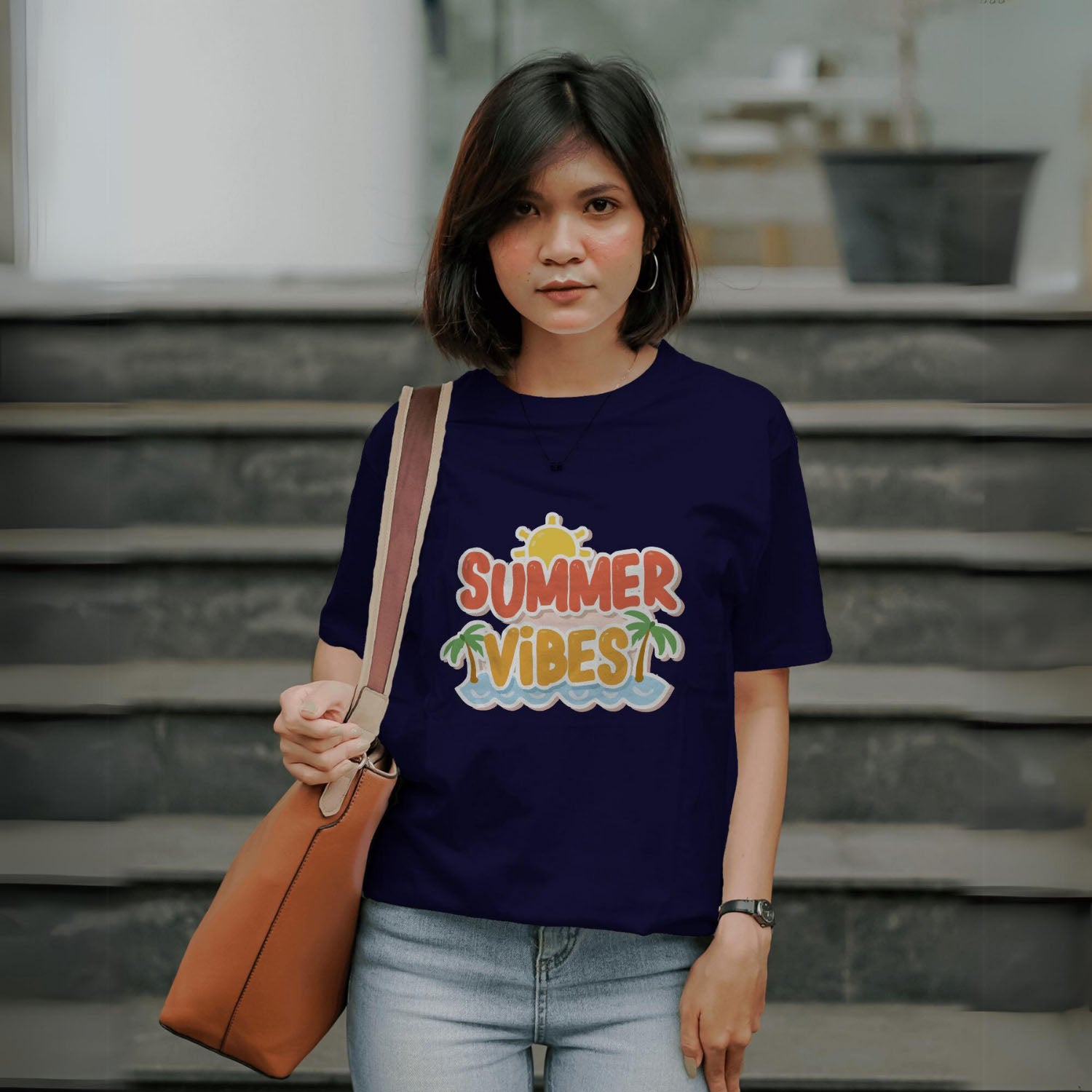 Women's Summer Vibes Graphic Printed T-shirt