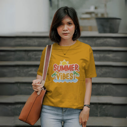 Women's Summer Vibes Graphic Printed T-shirt