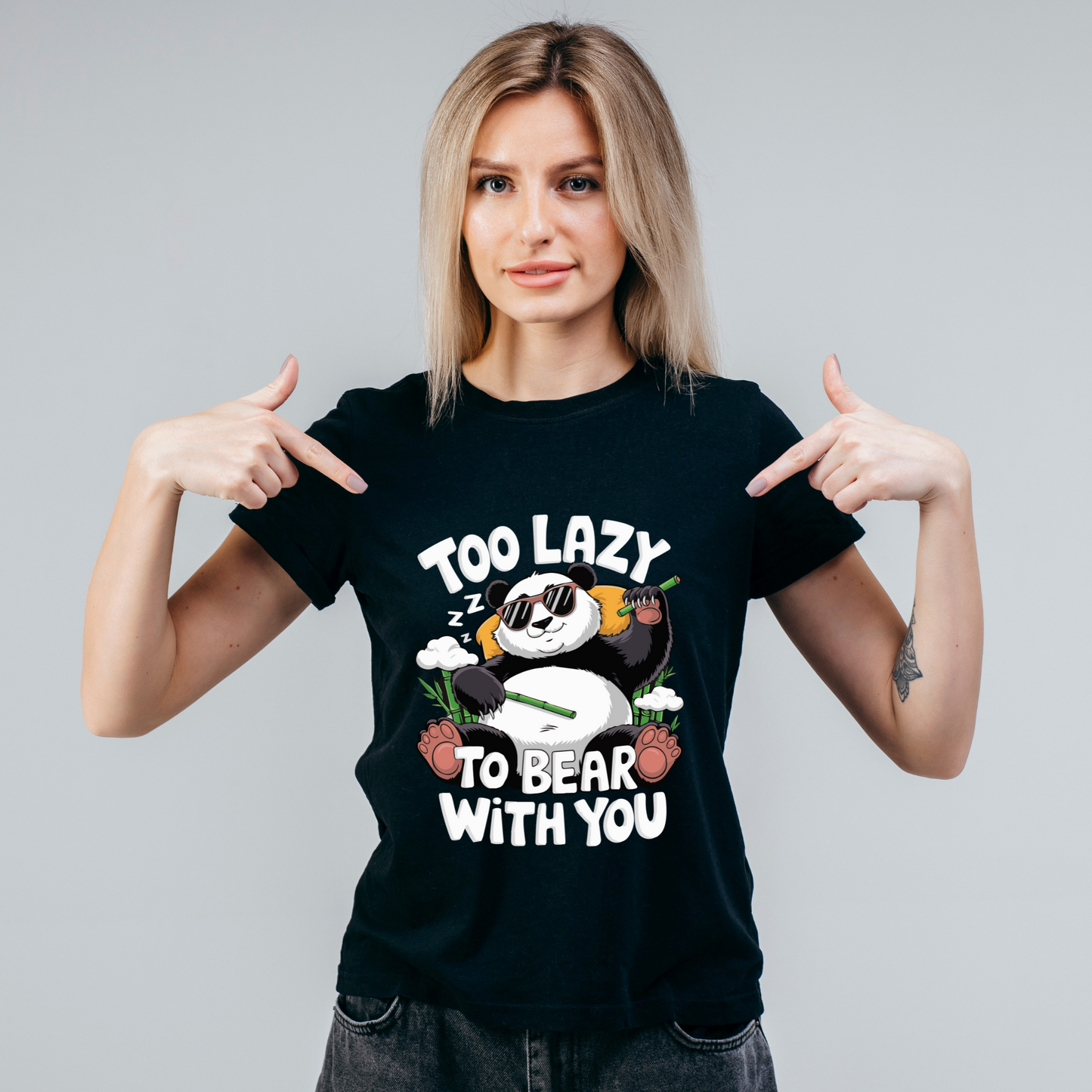 Too Lazy to Bear with you Unisex  Graphic Printed T-shirt