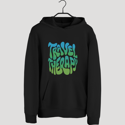 Travel Therapy Black Unisex Hoodie