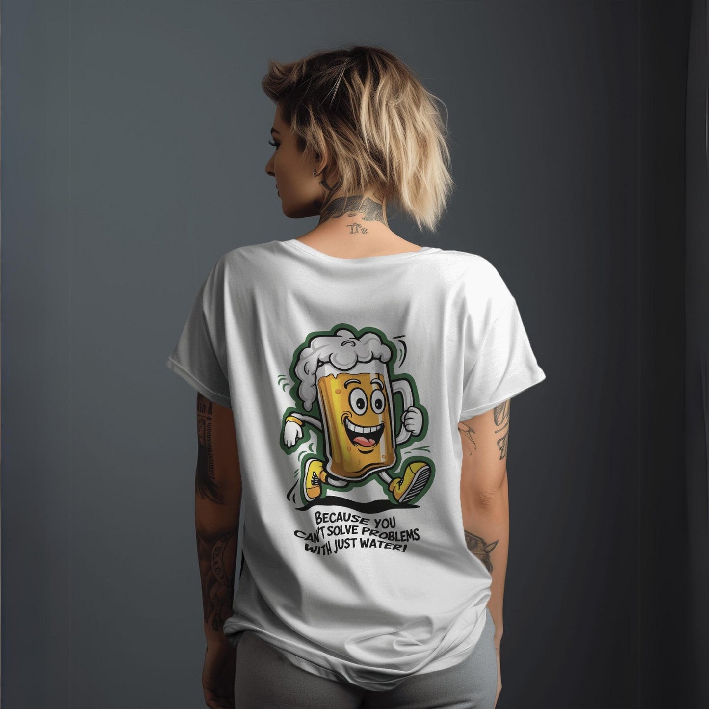 Women's Cant solve Problems with just water Graphic Printed Oversized T-shirt