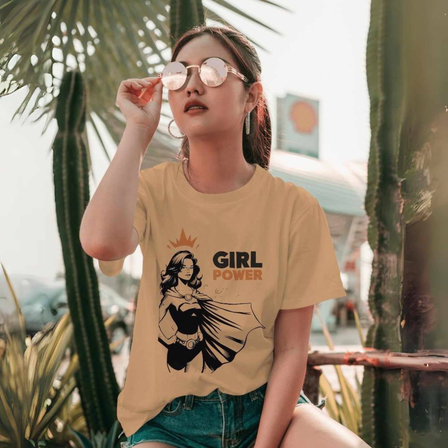 Women's Girl Power Graphic Printed T-shirt