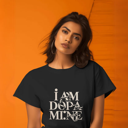 Women's I am Dopamine Graphic Printed Oversized T-shirt