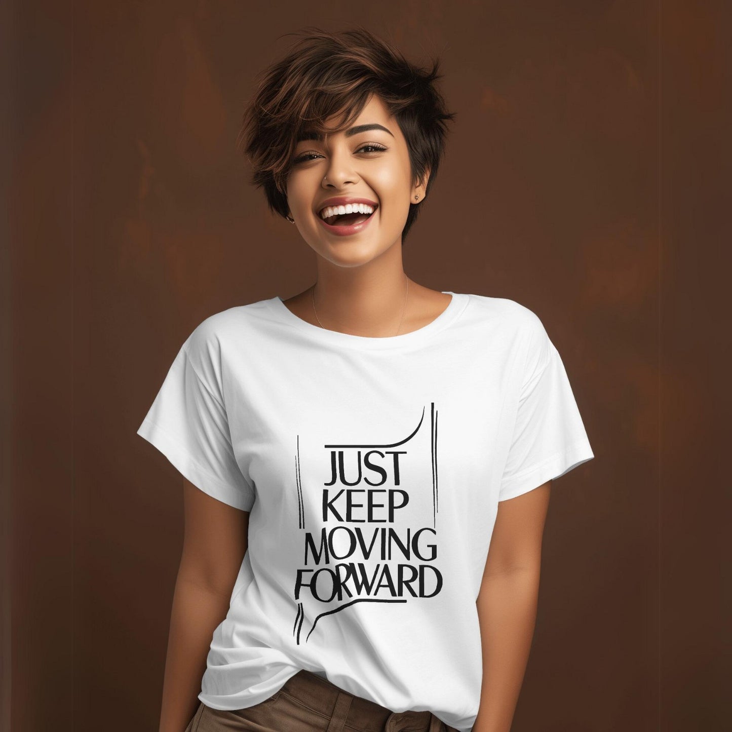 Women's Just Keep Moving Forward Graphic Printed T-shirt