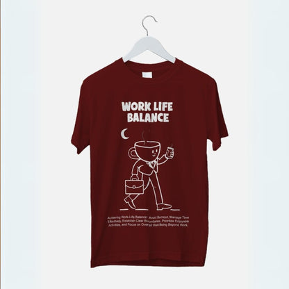 Women's Work Life Balance Graphic Printed T-shirt