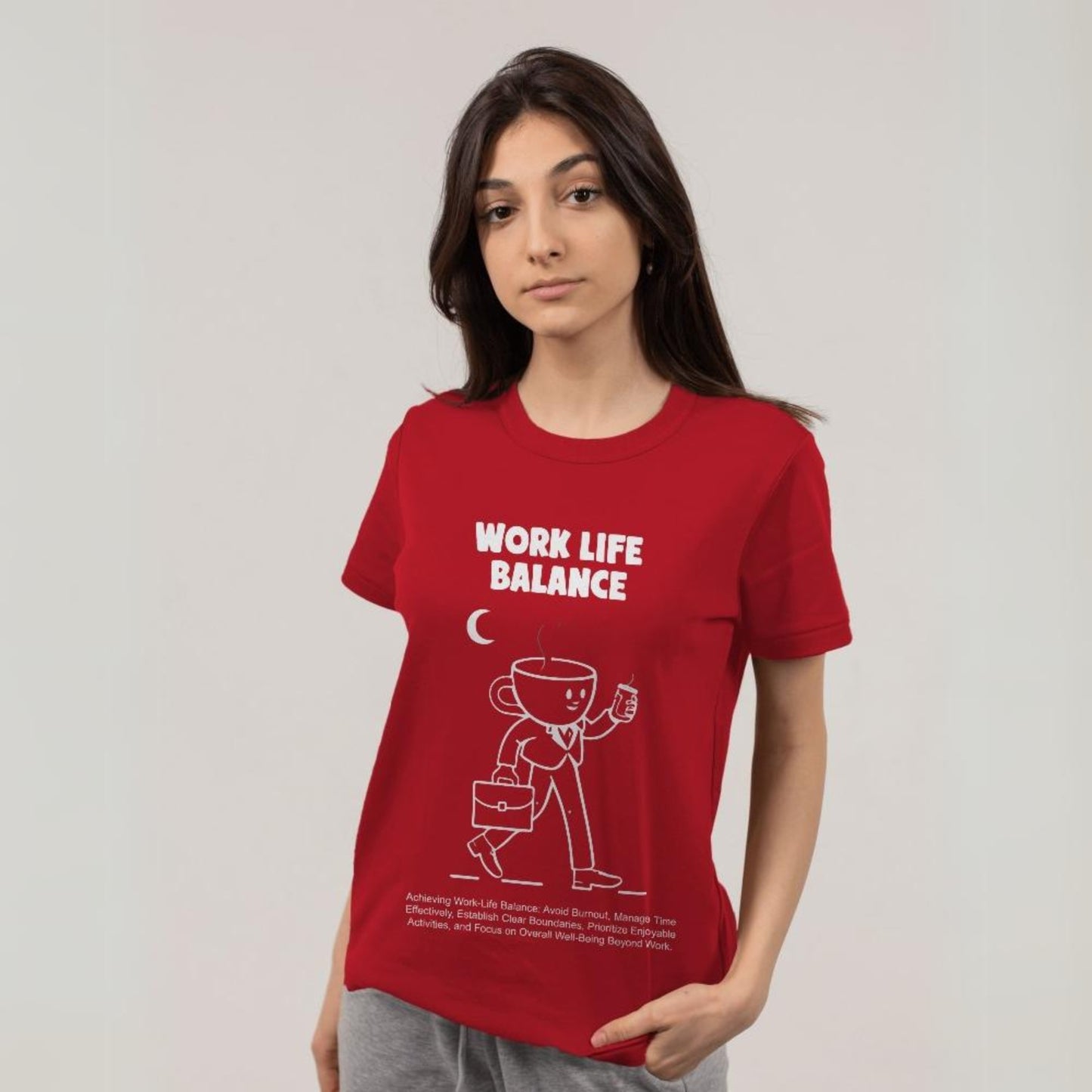 Women's Work Life Balance Graphic Printed T-shirt