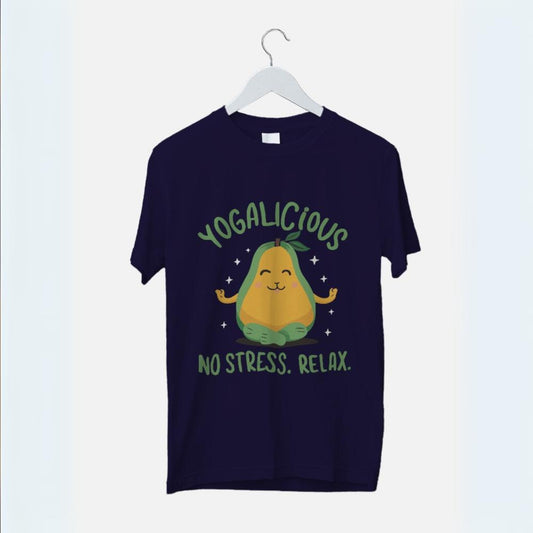 Women's Yogalicious.. No Stress. Relax  Graphic Printed T-shirt